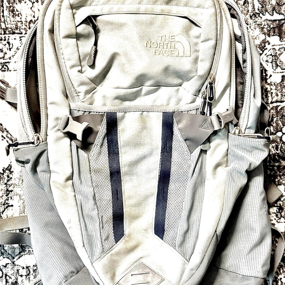 The North Face Men's Cream and Gray Backpack